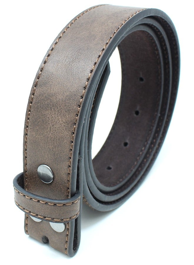 BC Belts حزام نسائي رفيع من الجلد من بي سي بيلتس، بنقشة عتيقة مميزة، عرضه 1.25 بوصة، مزود بأزرار كبس (بني داكن - صغير) - Image 3